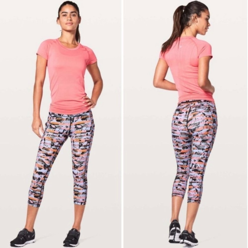 Lululemon 6 Speed Up Crop Leggings 21" Inversion Multi W6AO8S Luxtreme